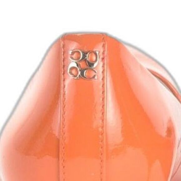 Coach Women's Lizzy Patent Leather Pump Bright Orange 3" Heel Size US/8 - Picture 9 of 10